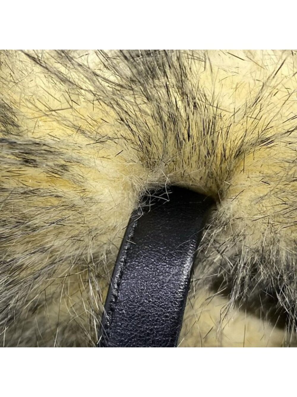 ★SOLD★ Prada Tote Ivory Black Leather Faux Fur X - Picture 11 of 15
